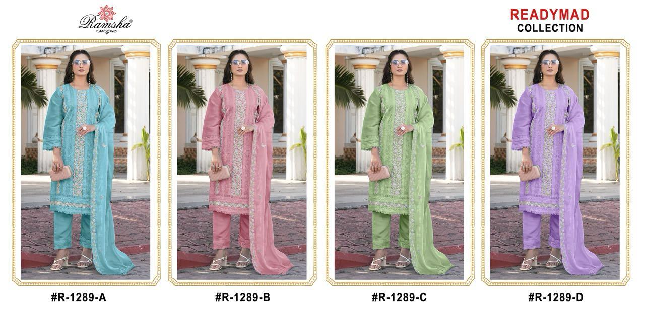 R 1289 Ramsha Jimi Chu Pakistani Readymade Suits Supplier India