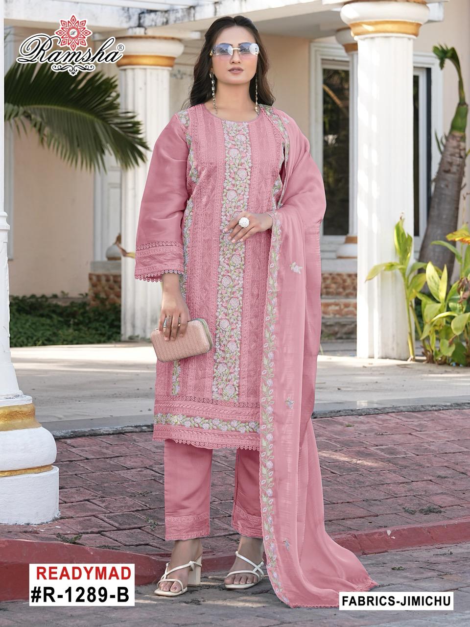 R 1289 Ramsha Jimi Chu Pakistani Readymade Suits Supplier India