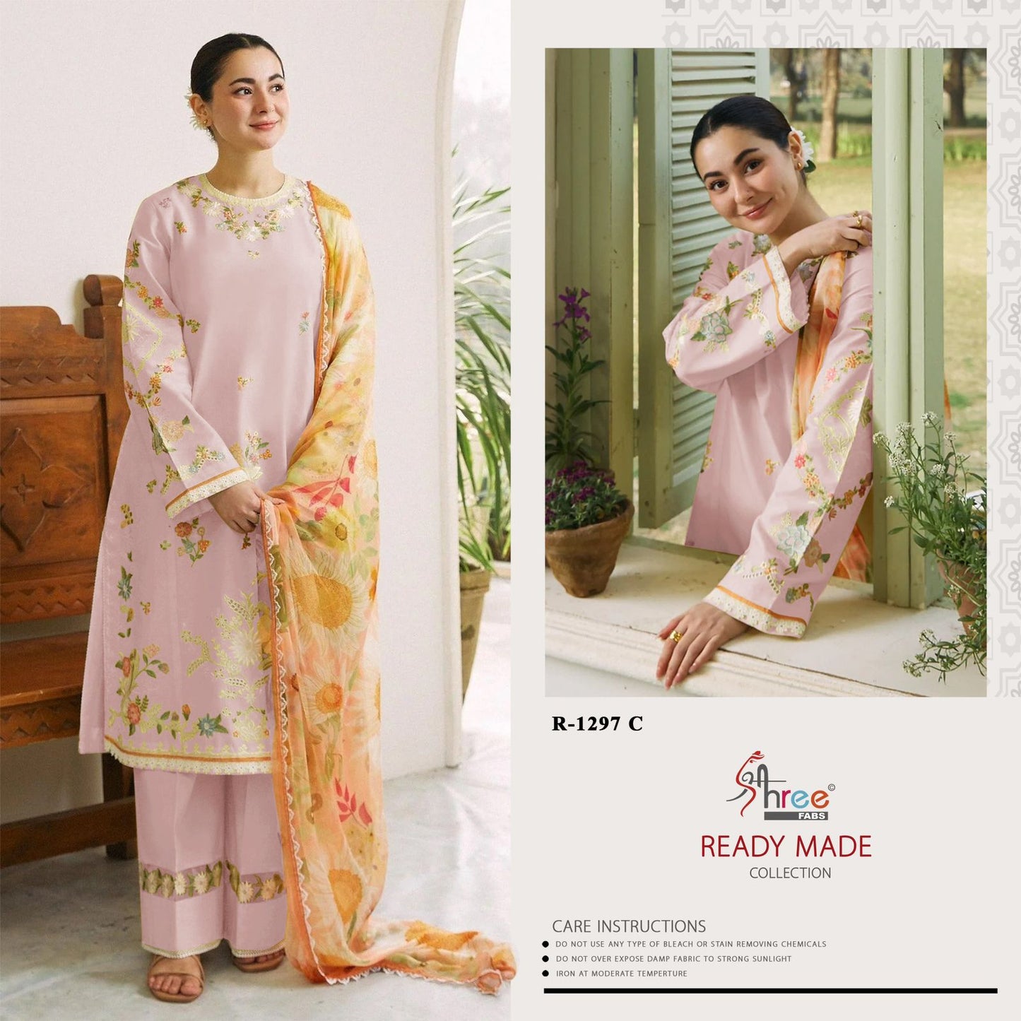 R 1297 Shree Fabs Cambric Cotton Pakistani Readymade Suits Exporter Gujarat