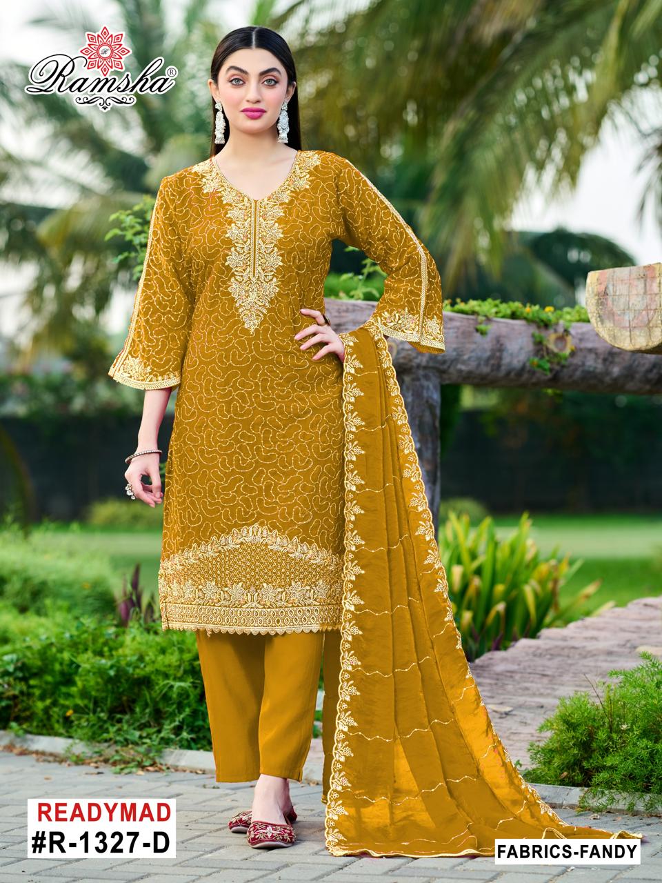 R 1327 Ramsha Pakistani Readymade Suits Wholesaler Ahmedabad