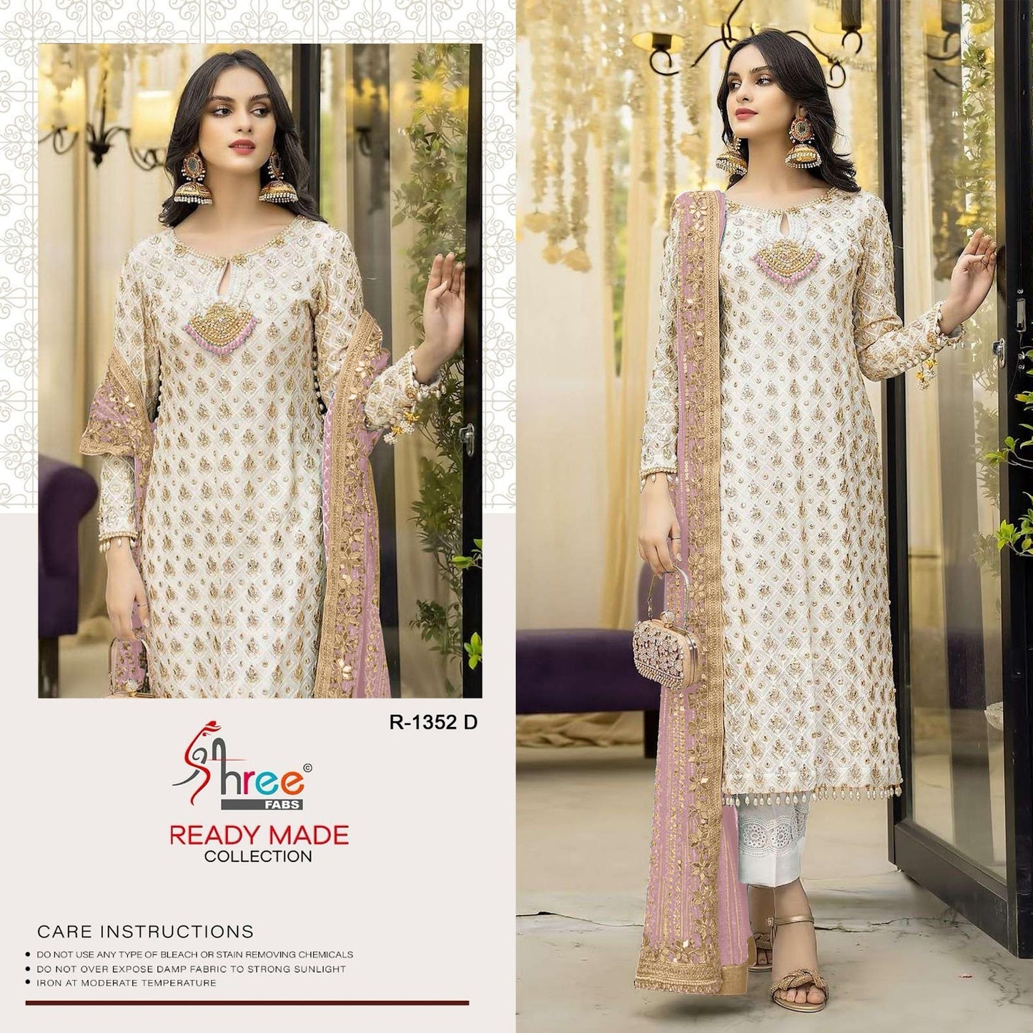 R 1352 Shree Fabs Fox Georgette Pakistani Readymade Suits Wholesaler