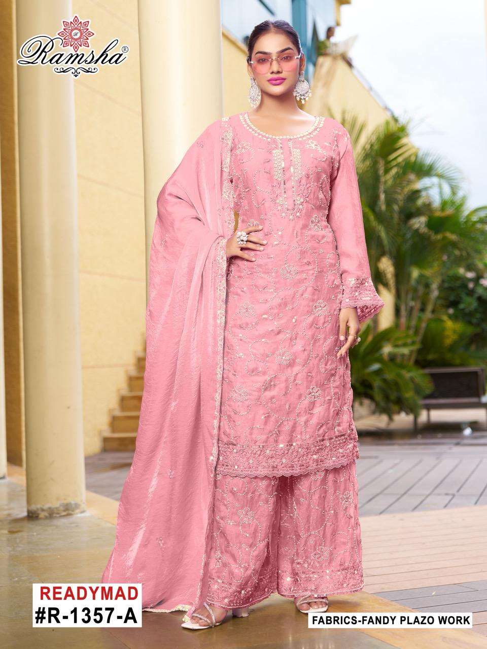 R 1357 Ramsha Pakistani Readymade Suits Wholesaler Ahmedabad