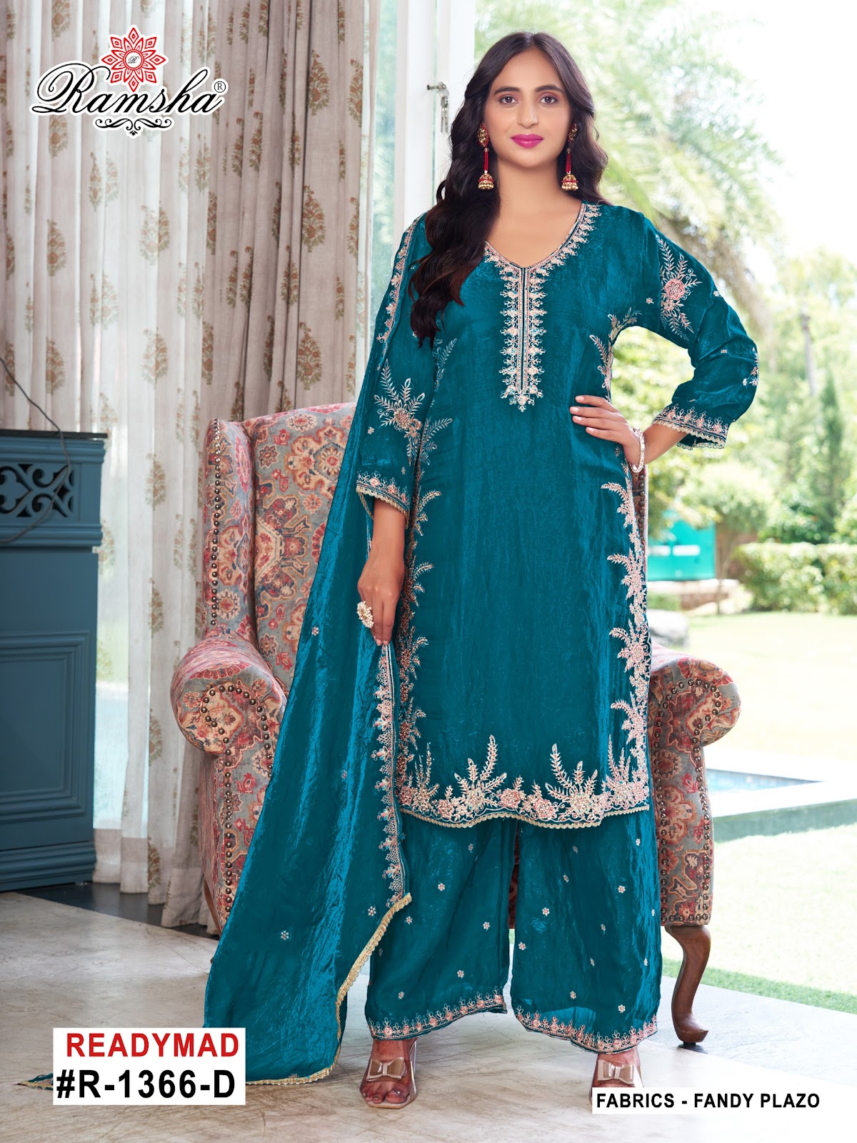 R 1366 Ramsha Pakistani Readymade Suits Supplier Gujarat