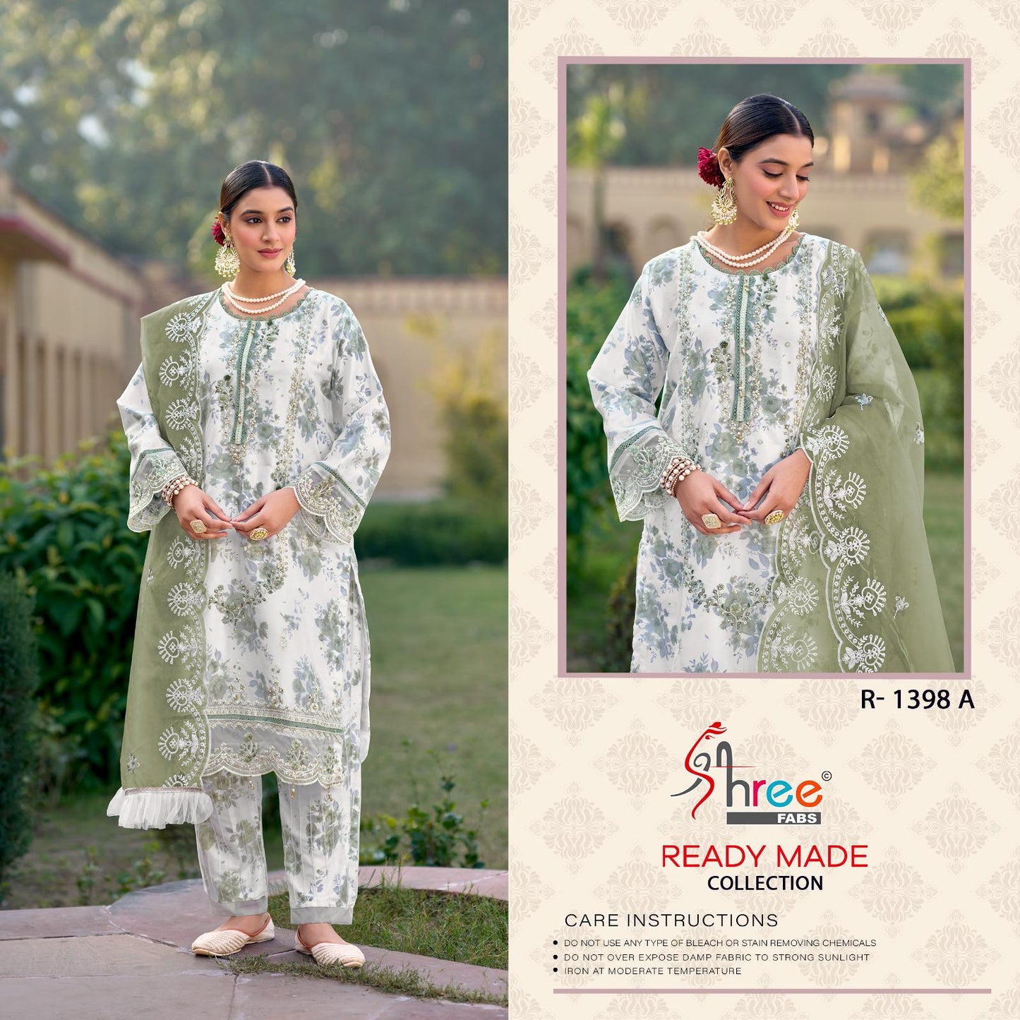 R 1398 Shree Fabs Organza Pakistani Readymade Suits Manufacturer Ahmedabad