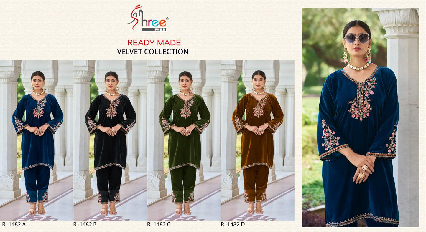 R 1482 Velvet Shree Fabs Co Ord Set Wholesale Price