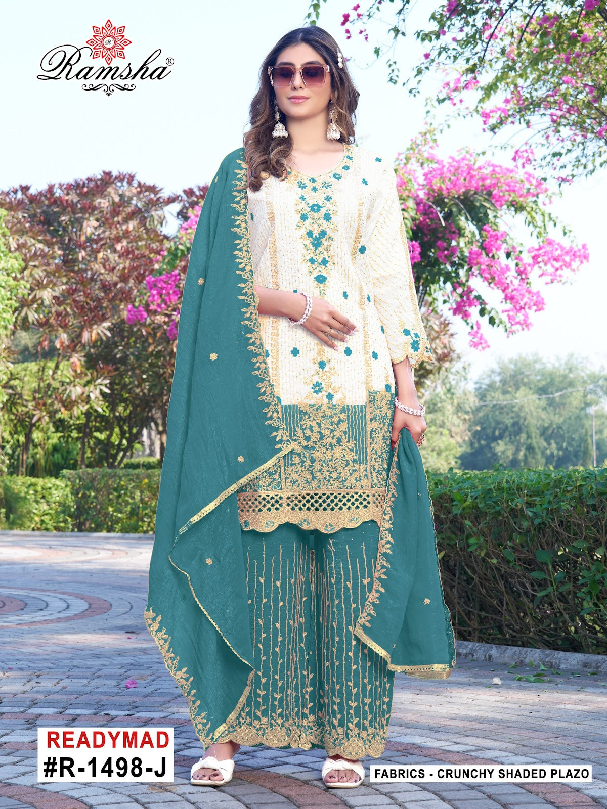 R 1498 Ijkl Ramsha Crunchy Pakistani Readymade Suits Wholesale Price