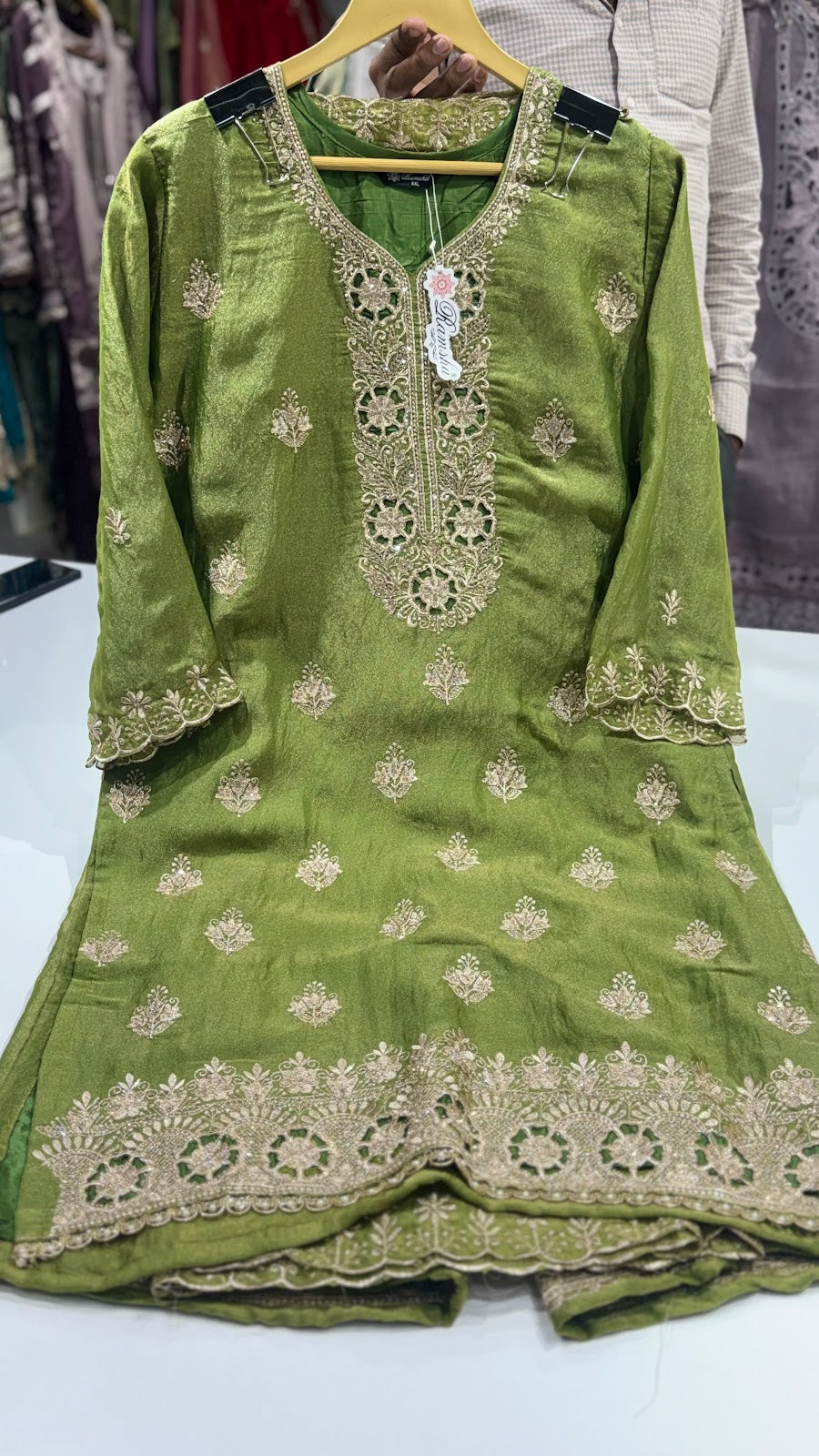 R 1587 Ramsha Nc Moss Pakistani Readymade Suits Exporter