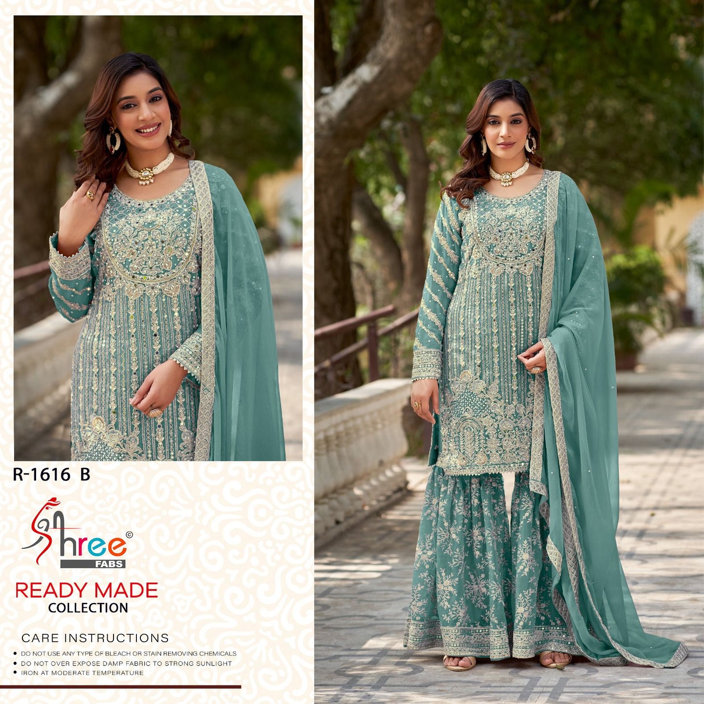 R 1616 Shree Fabs Chiffon Pakistani Readymade Suits Supplier Ahmedabad