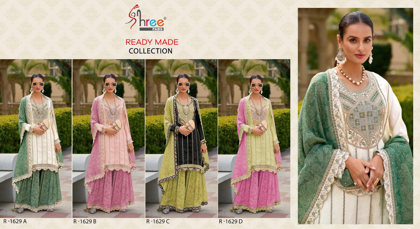 R 1629 Shree Fabs Chinon Pakistani Readymade Suits Wholesaler Ahmedabad