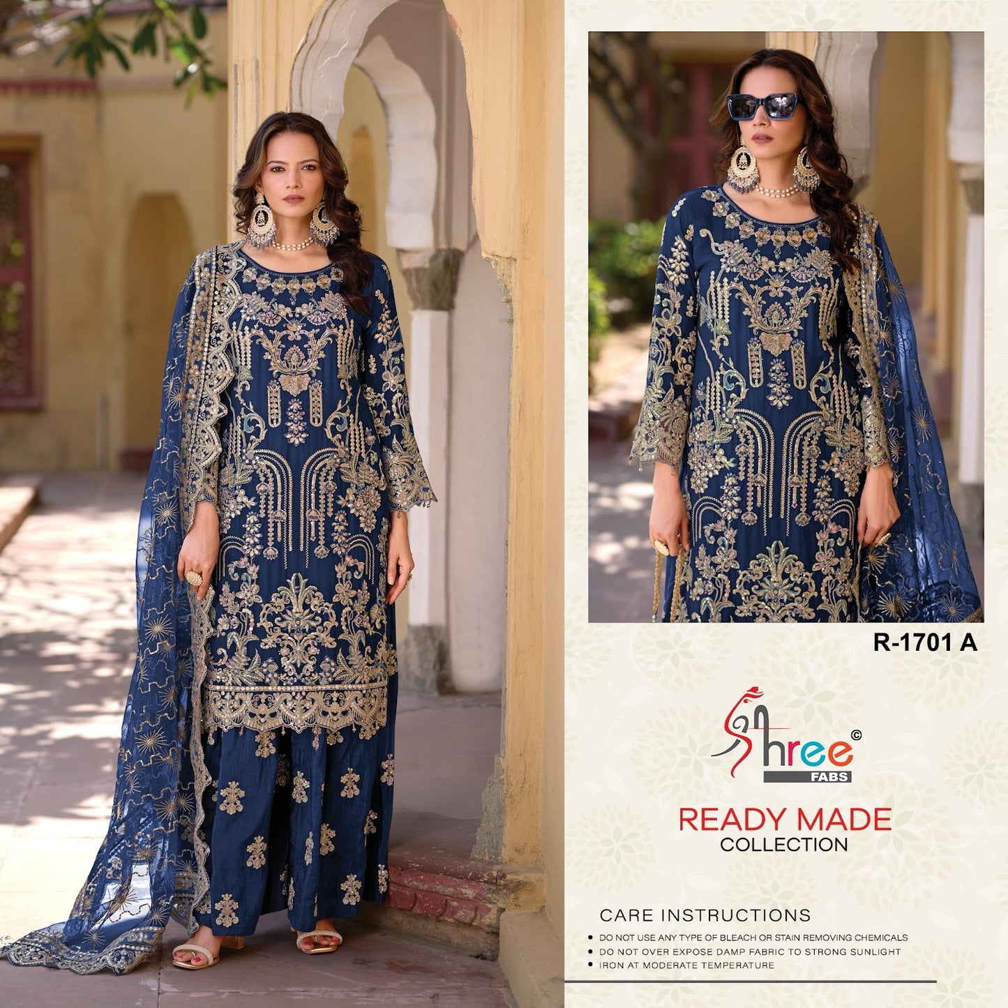 R 1701 Specially Eid Collection Shree Fabs Chinon Pakistani Readymade Suits Manufacturer