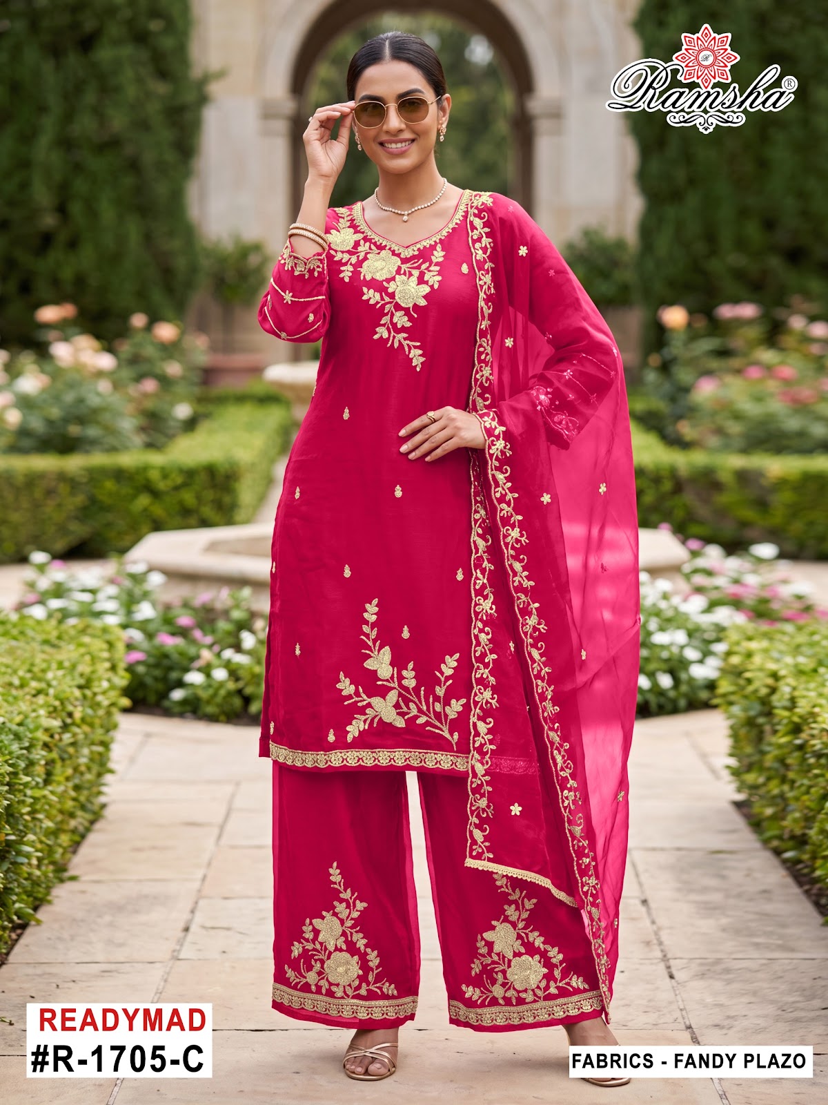 R 1705 Ramsha Fandy Pakistani Readymade Suits Supplier Ahmedabad
