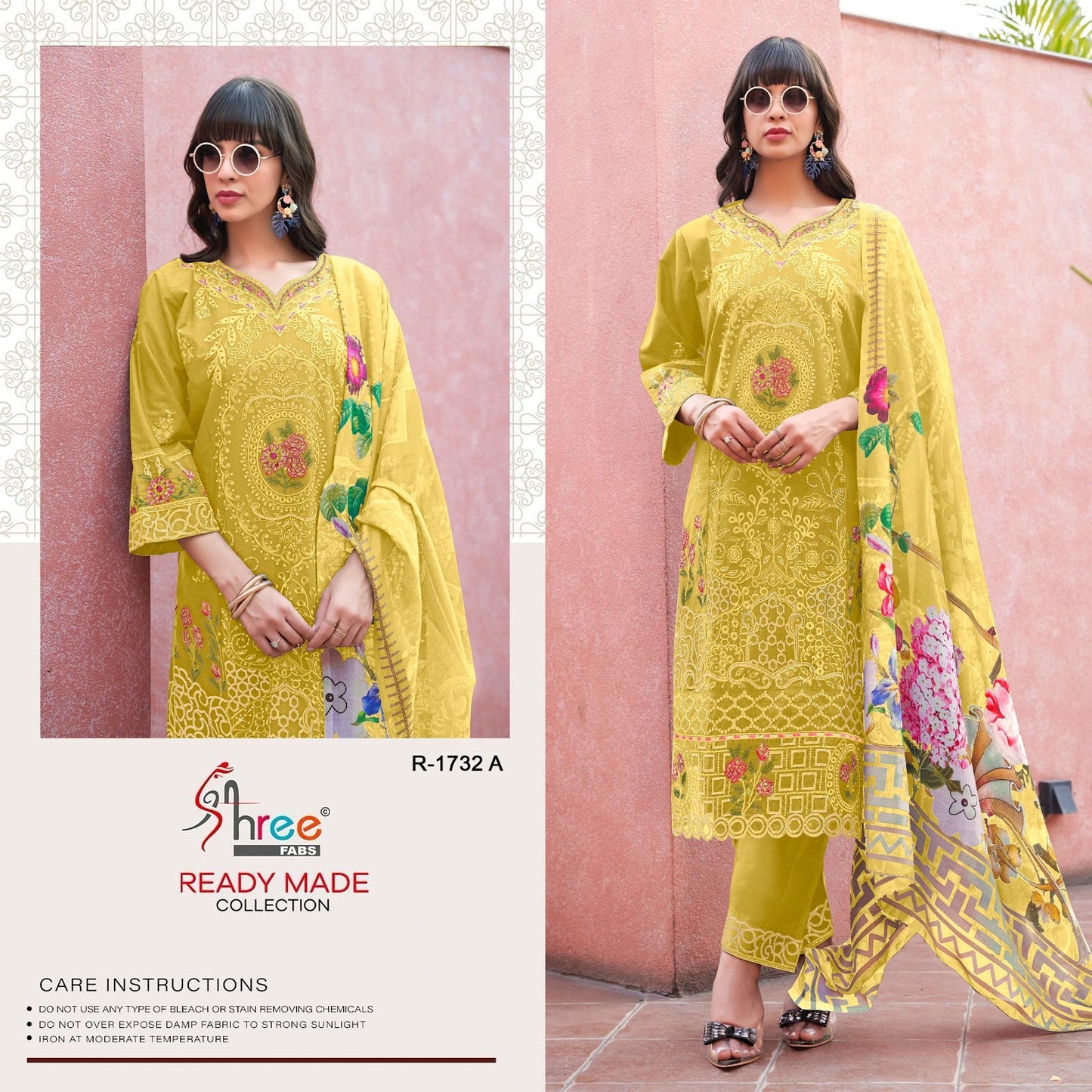 R 1732 Shree Fabs Cambric Cotton Pakistani Readymade Suits Wholesaler Ahmedabad