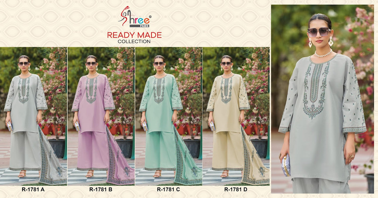 R 1781 Shree Fabs Cambric Cotton Pakistani Readymade Suits Wholesale Price