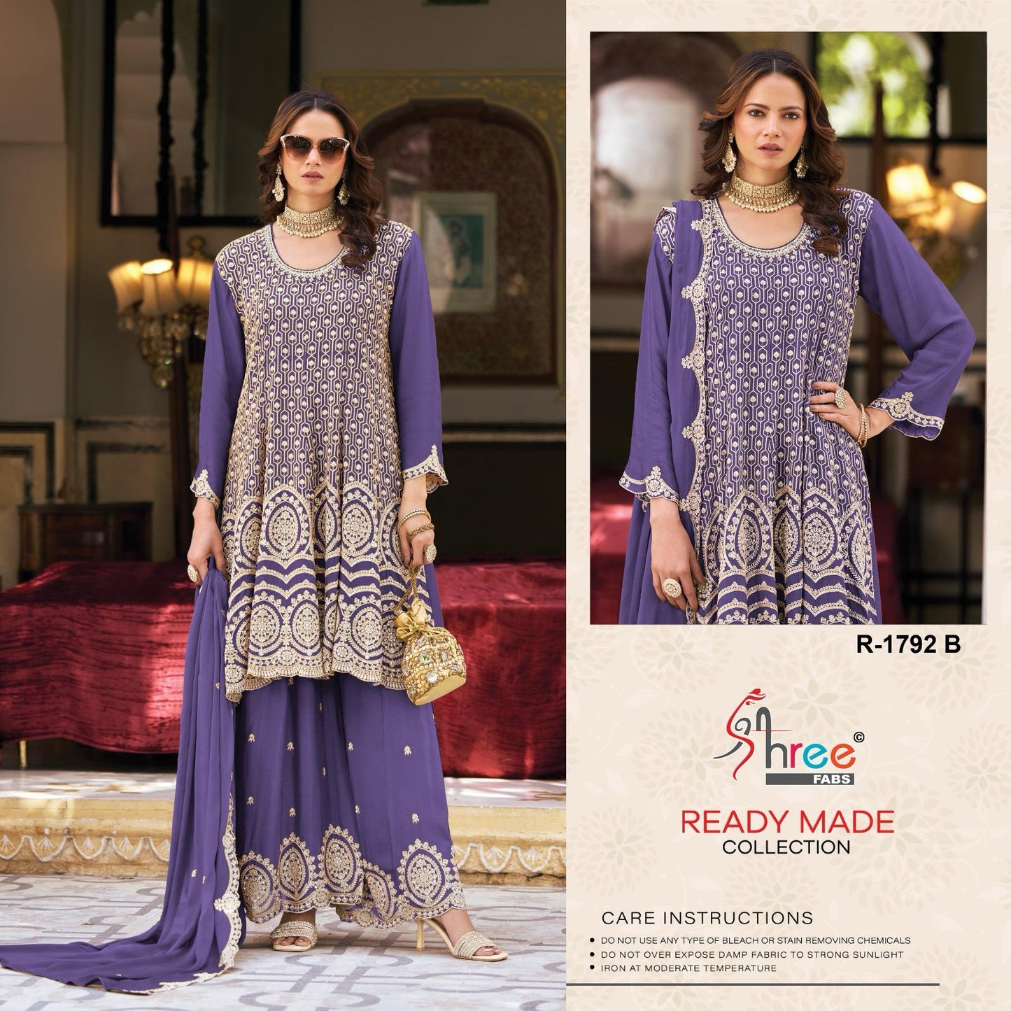 R 1792 Shree Fabs Chinon Pakistani Readymade Suits Exporter Gujarat