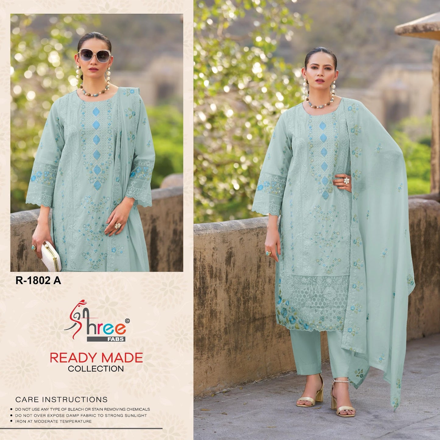 R 1802 Abcd Shree Fabs Cambric Cotton Pakistani Readymade Suits Manufacturer India