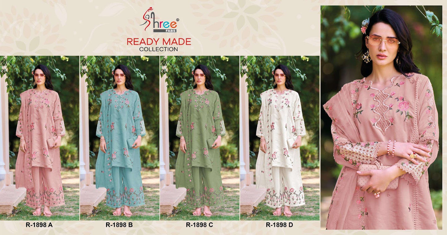 R 1898 Shree Fabs Cambric Cotton Pakistani Readymade Suits Wholesale Rate