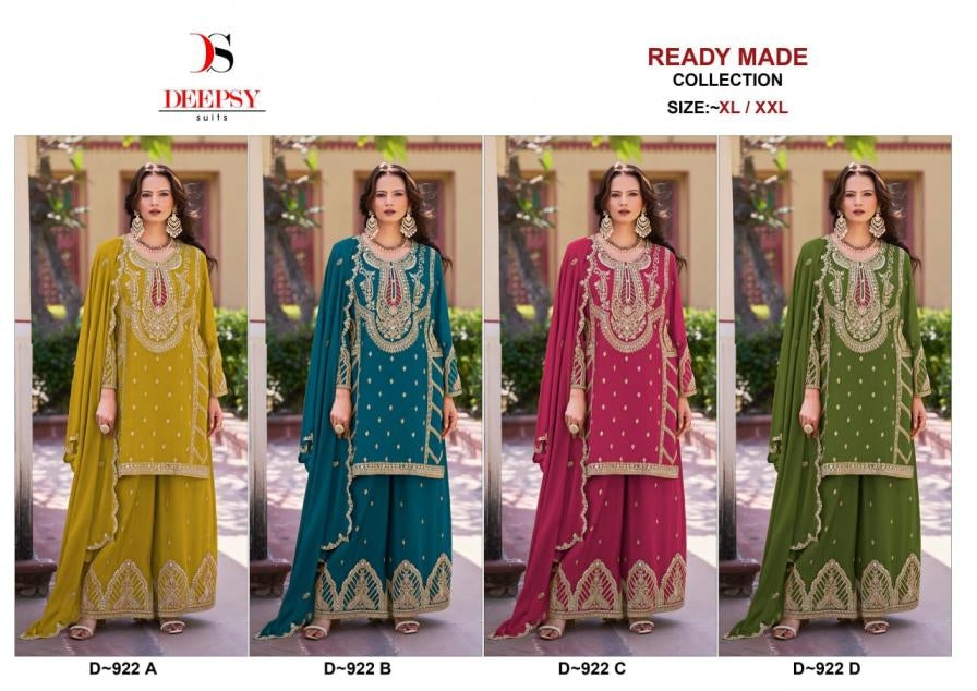 R 922 Deepsy Chinon Pakistani Readymade Suits Wholesale Price