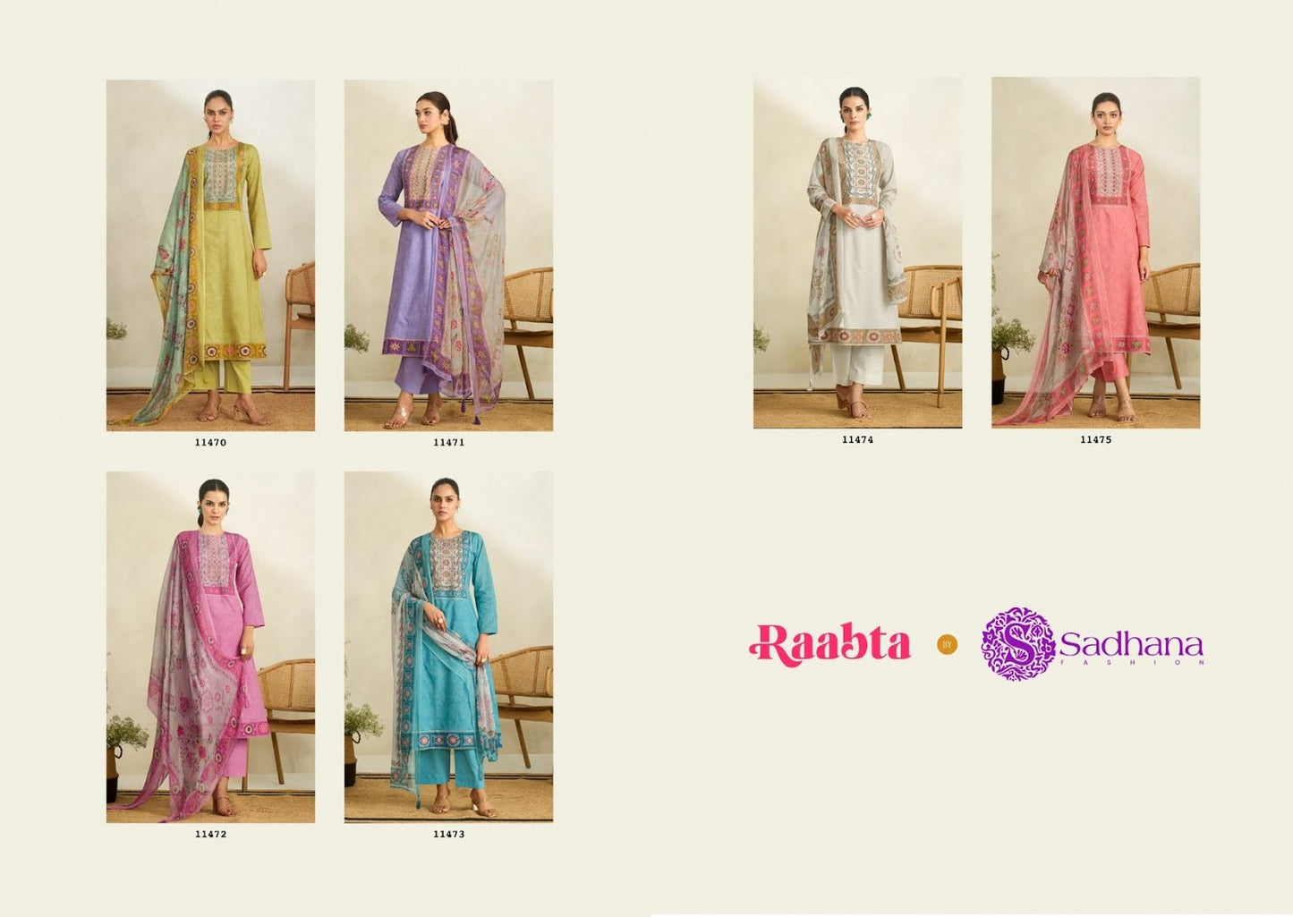 Raabta Sadhana Lawn Cotton Pant Style Suits Exporter India