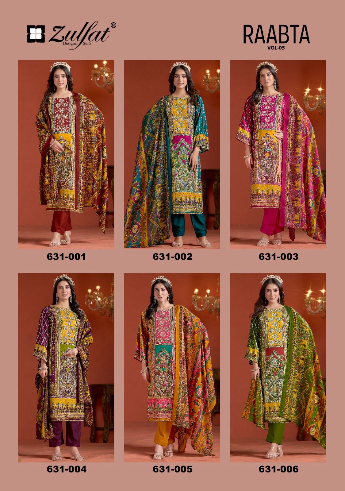 Raabta Vol 5 Zulfat Designer Jam Cotton Karachi Salwar Suits Wholesale Price