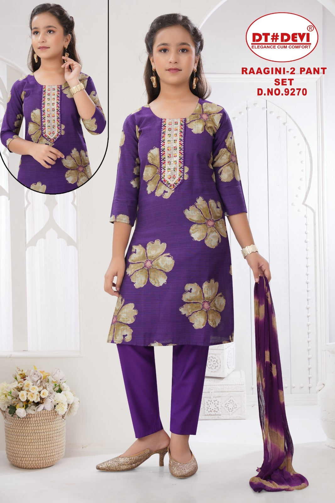 Raagini 2 Dn 9270 Dt Devi Vetican Girls Readymade Pant Suits Wholesale Rate