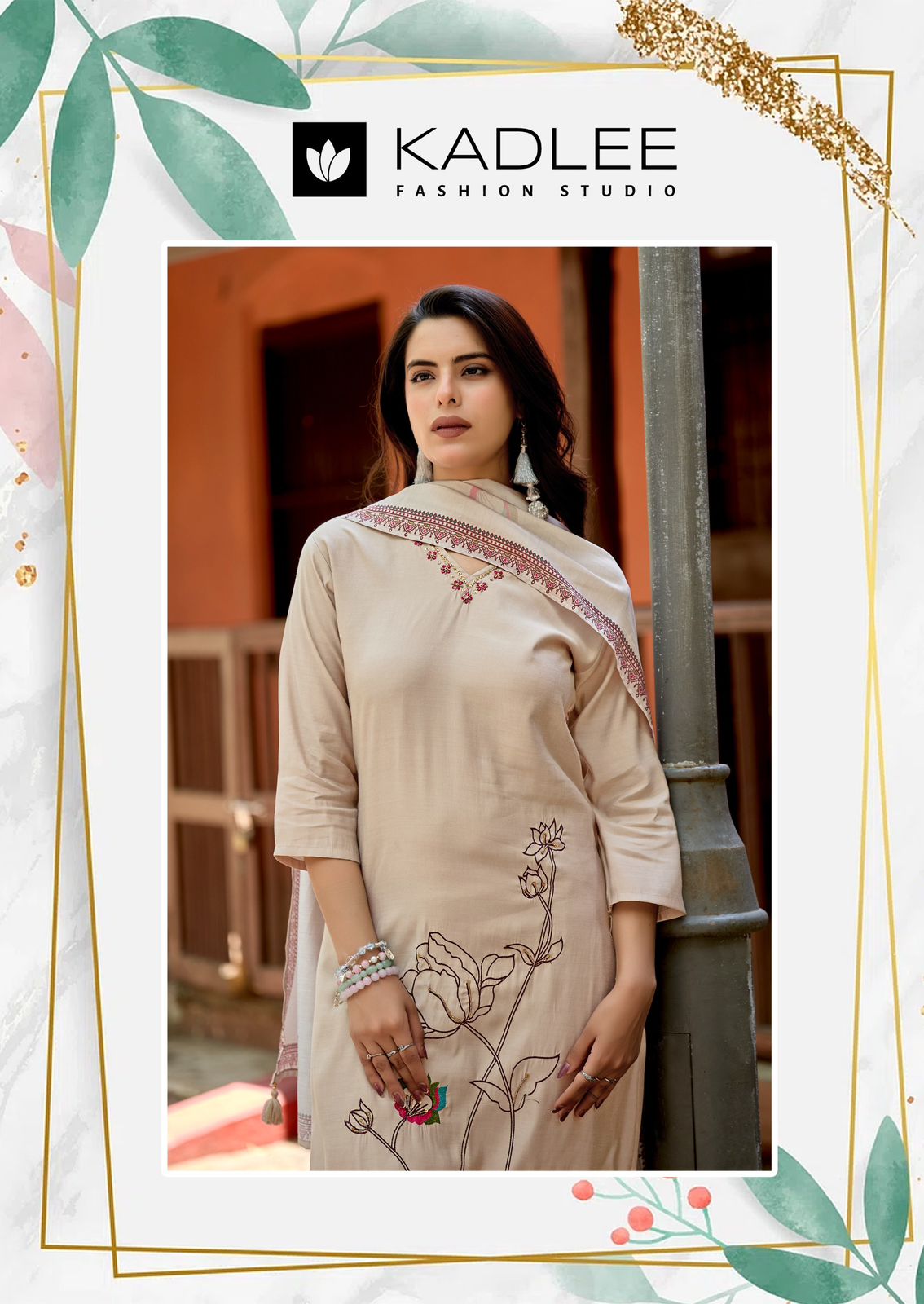 Raahi Kadlee Roman Silk Readymade Pant Style Suits Supplier