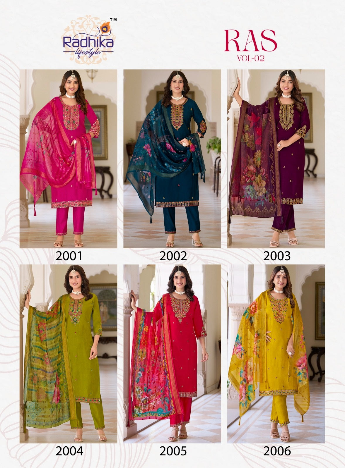 Raas Vol 2 Radhika Lifestyle Vertican Readymade Pant Style Suits Supplier Gujarat