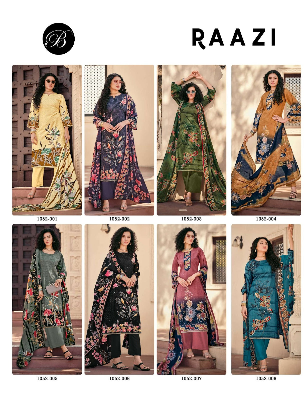 Raazi Belliza Designer Studio Cotton Karachi Salwar Suits Wholesale Rate