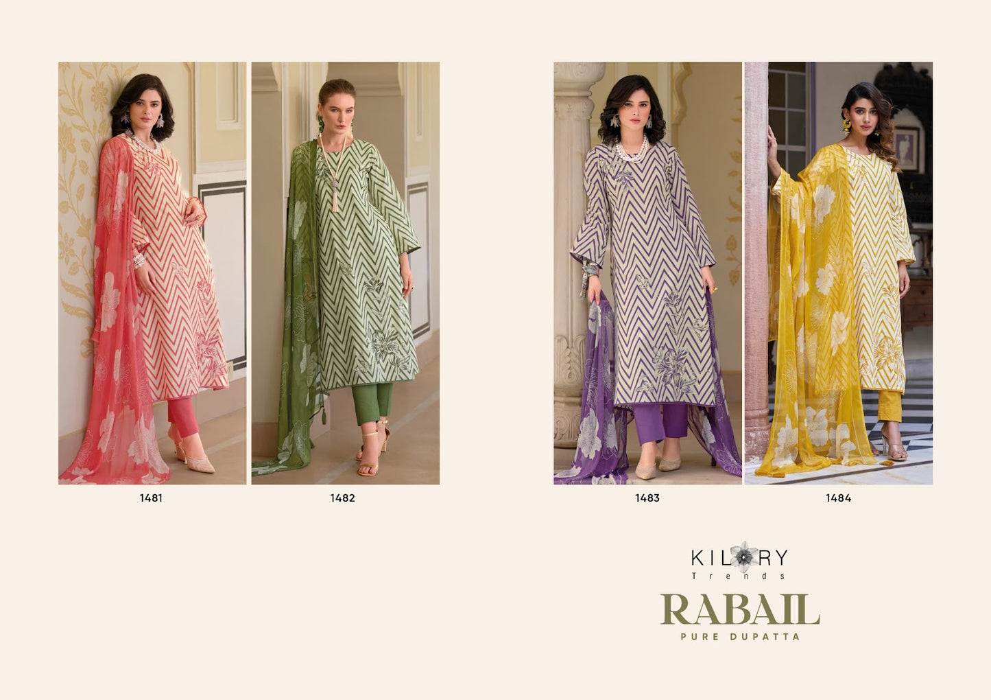 Rabail Kilory Pure Lawn Pant Style Suits Wholesale Rate