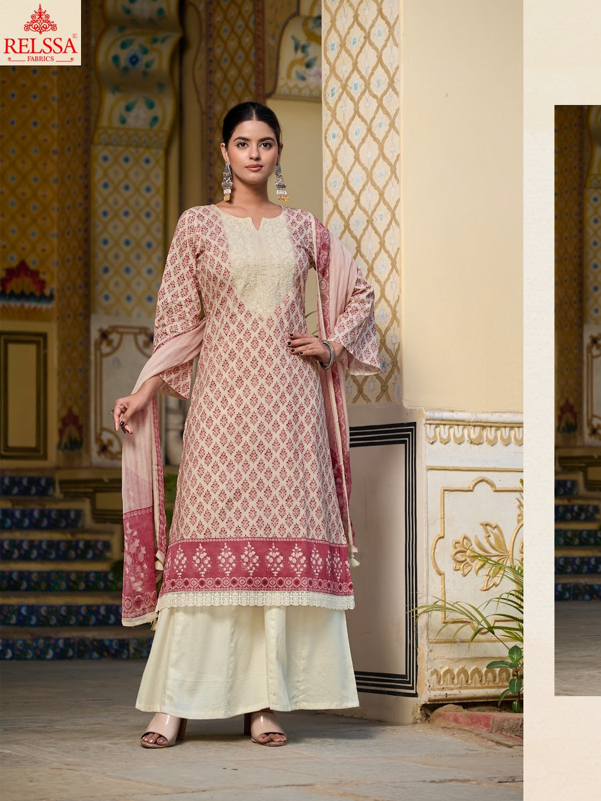 Rabia Relssa Fabrics Cotton Plazzo Style Suits Manufacturer Gujarat