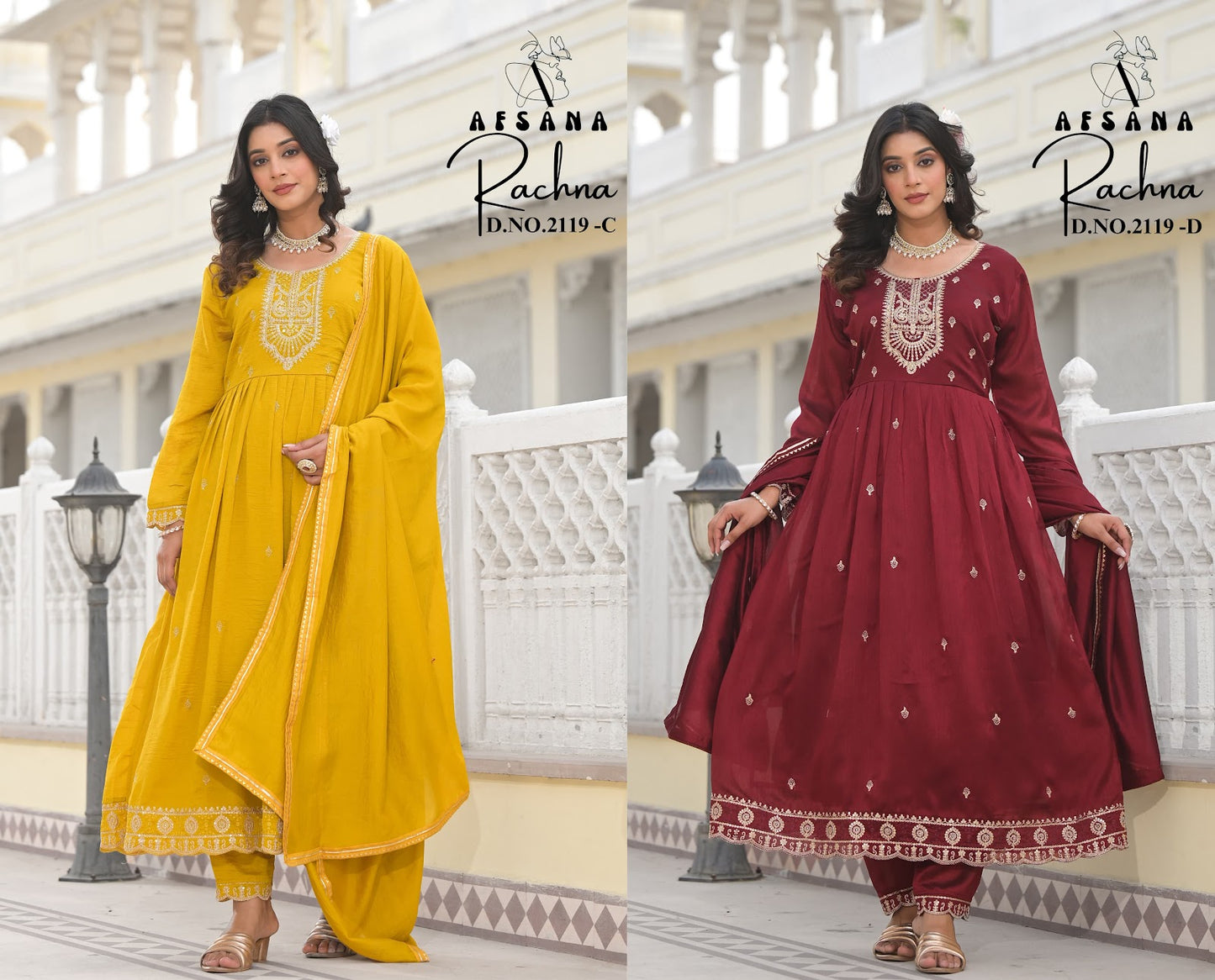 Rachna-2119 Cd Afsana Vichitra Readymade Anarkali Suits Manufacturer
