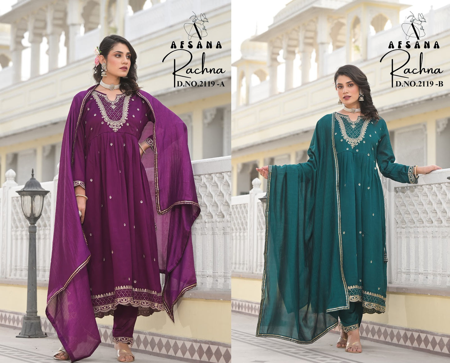 Rachna 2-2119 Afsana Vichitra Readymade Pant Style Suits Manufacturer India