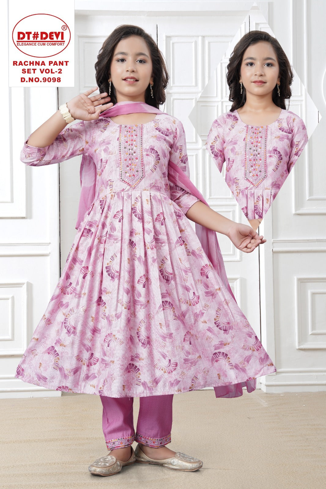 Rachna Vol 2 Dn 9098 Dt Devi Vetican Girls Readymade Pant Suits Exporter Gujarat