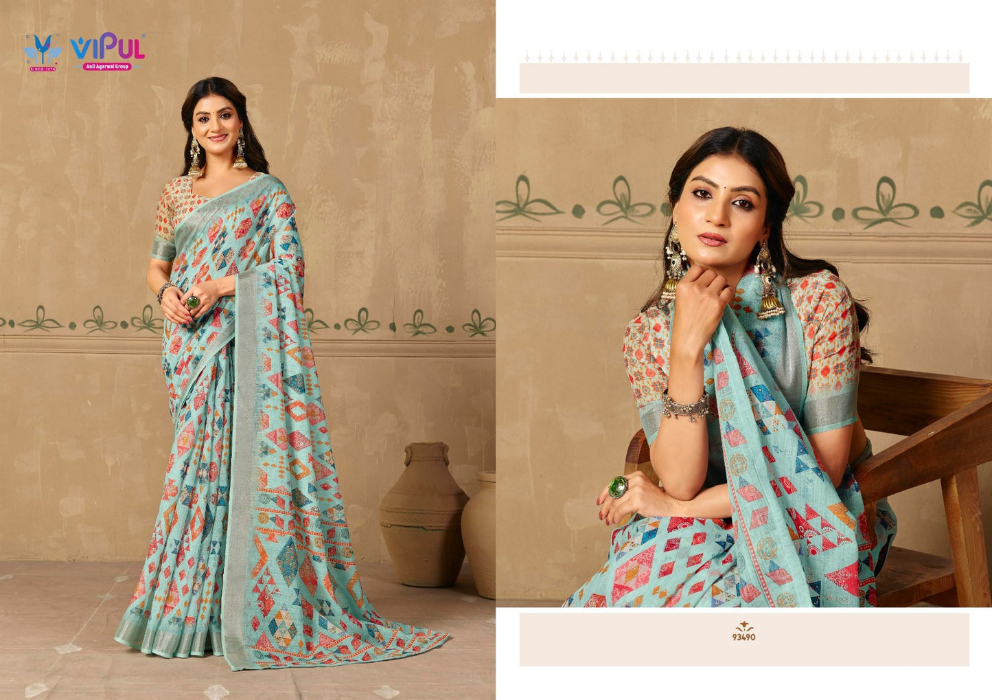 Rachna Vol 5 Vipul Linen Sarees Manufacturer India
