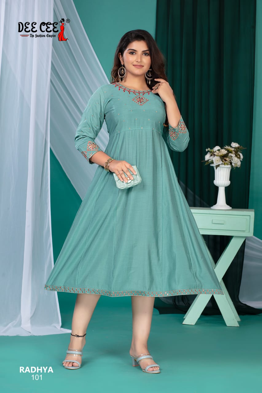 Radhya Deecee Roman Silk Anarkali Kurtis Wholesale Price