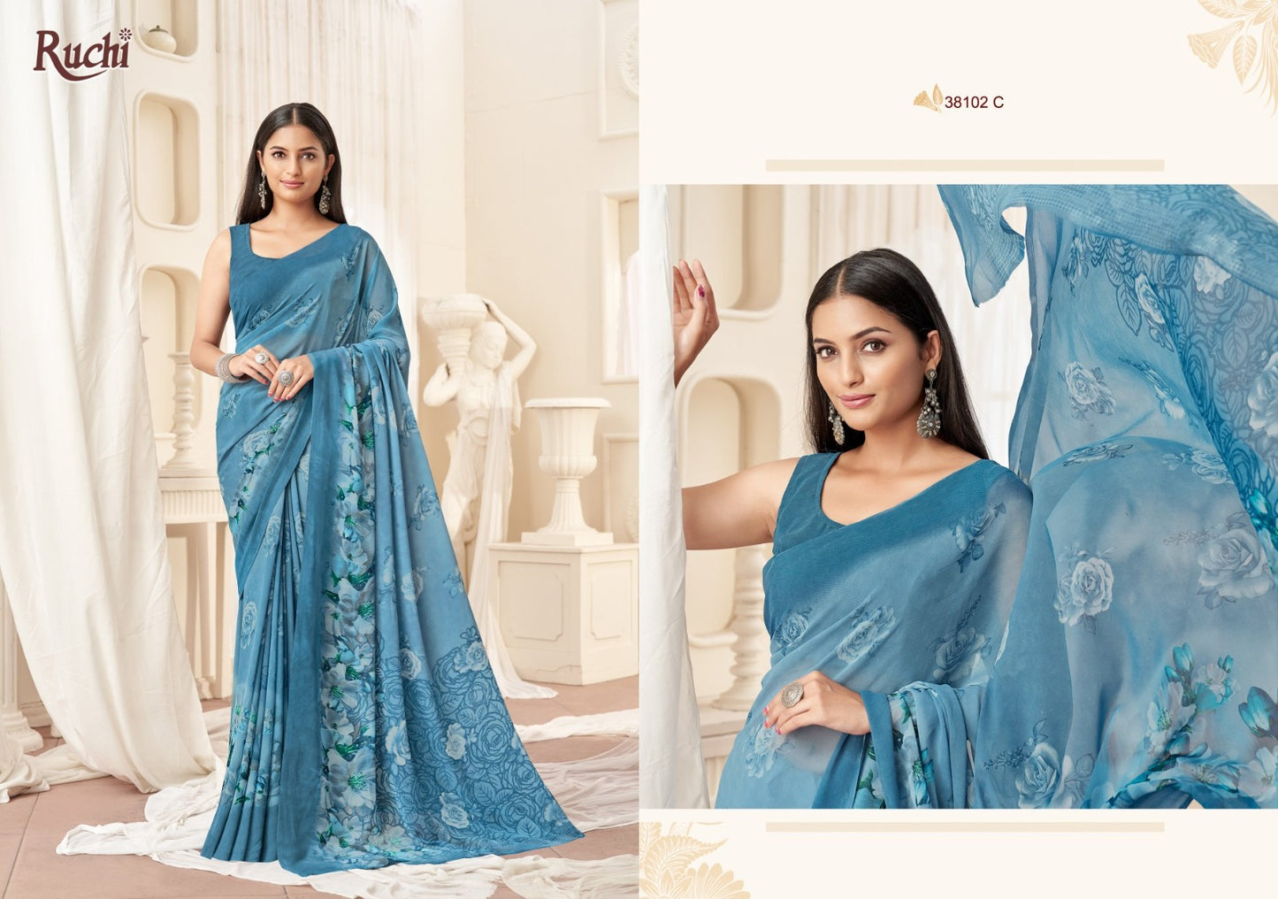 Ragaa Georgette 16 Ruchi Sarees Manufacturer India