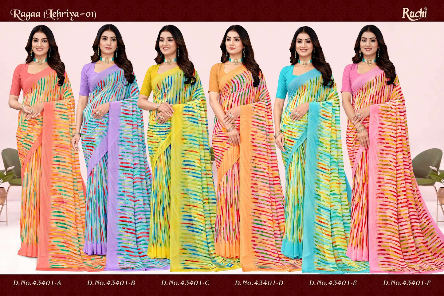 Ragaa Lehriya Vol 1 Ruchi Sarees Exporter Gujarat