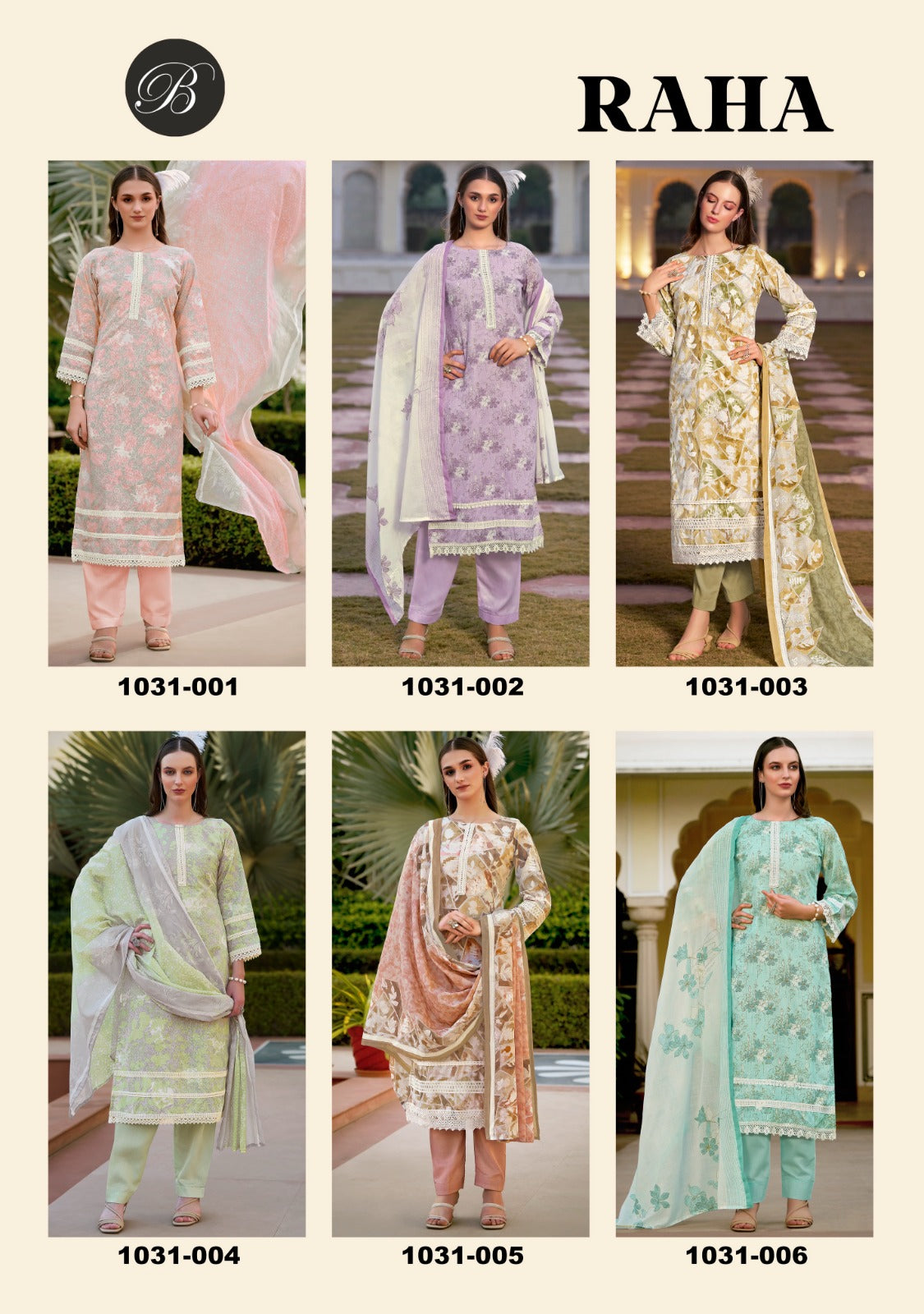Raha Belliza Designer Studio Cotton Karachi Salwar Suits Wholesale