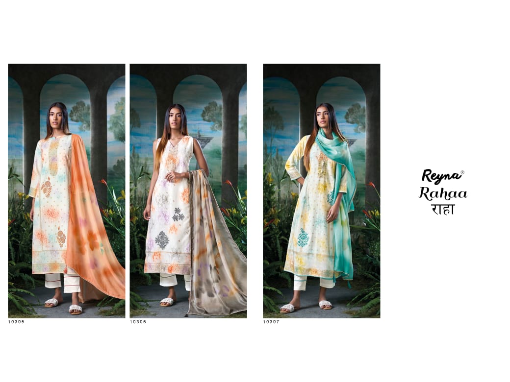 Rahaa Reyna Cotton Jacquard Pant Style Suits Wholesale Price