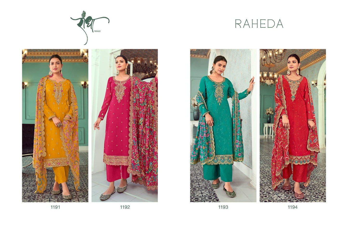 Raheda Radha Trendz Georgette Plazzo Style Suits Wholesale Price