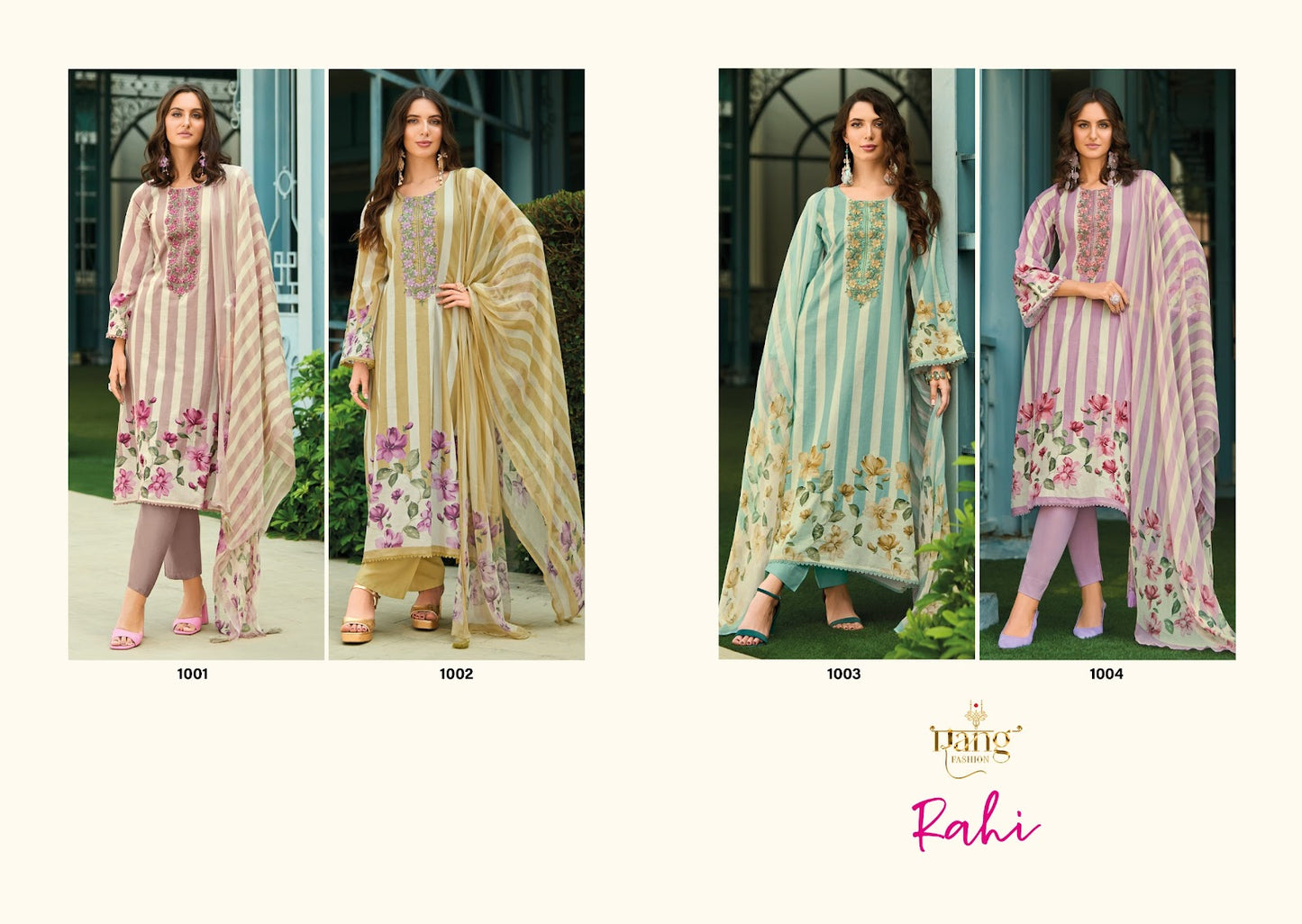 Rahi Rang Fashion Swiss Lawn Pant Style Suits Supplier Gujarat