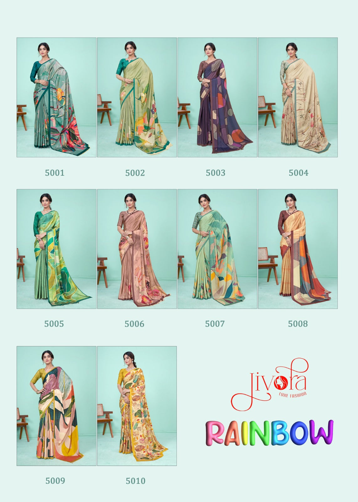 Rainbow Jivora Crepe Sarees Exporter Gujarat