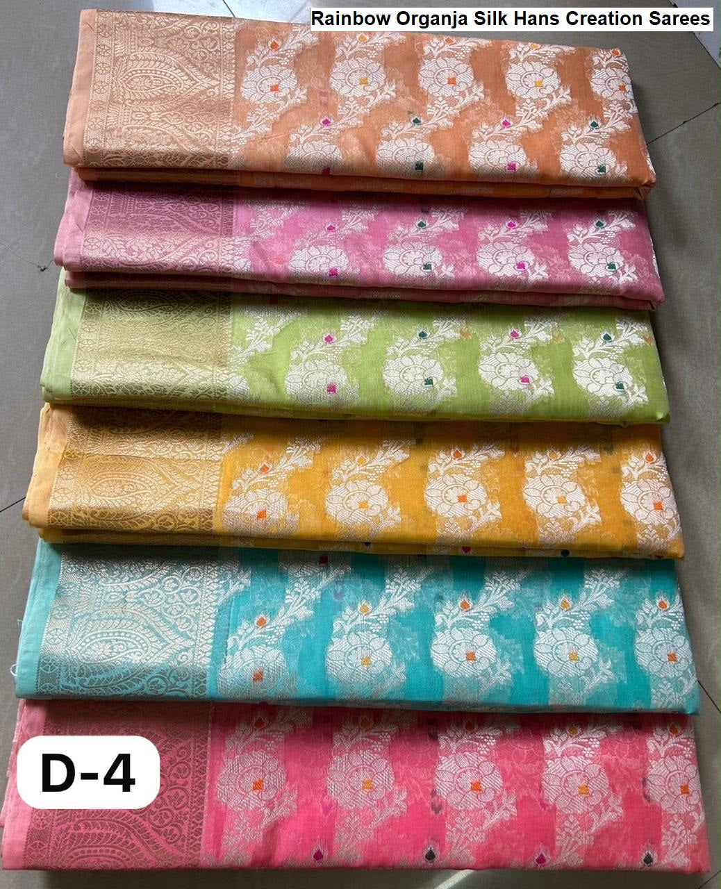 Rainbow Organja Silk Hans Creation Sarees Manufacturer India