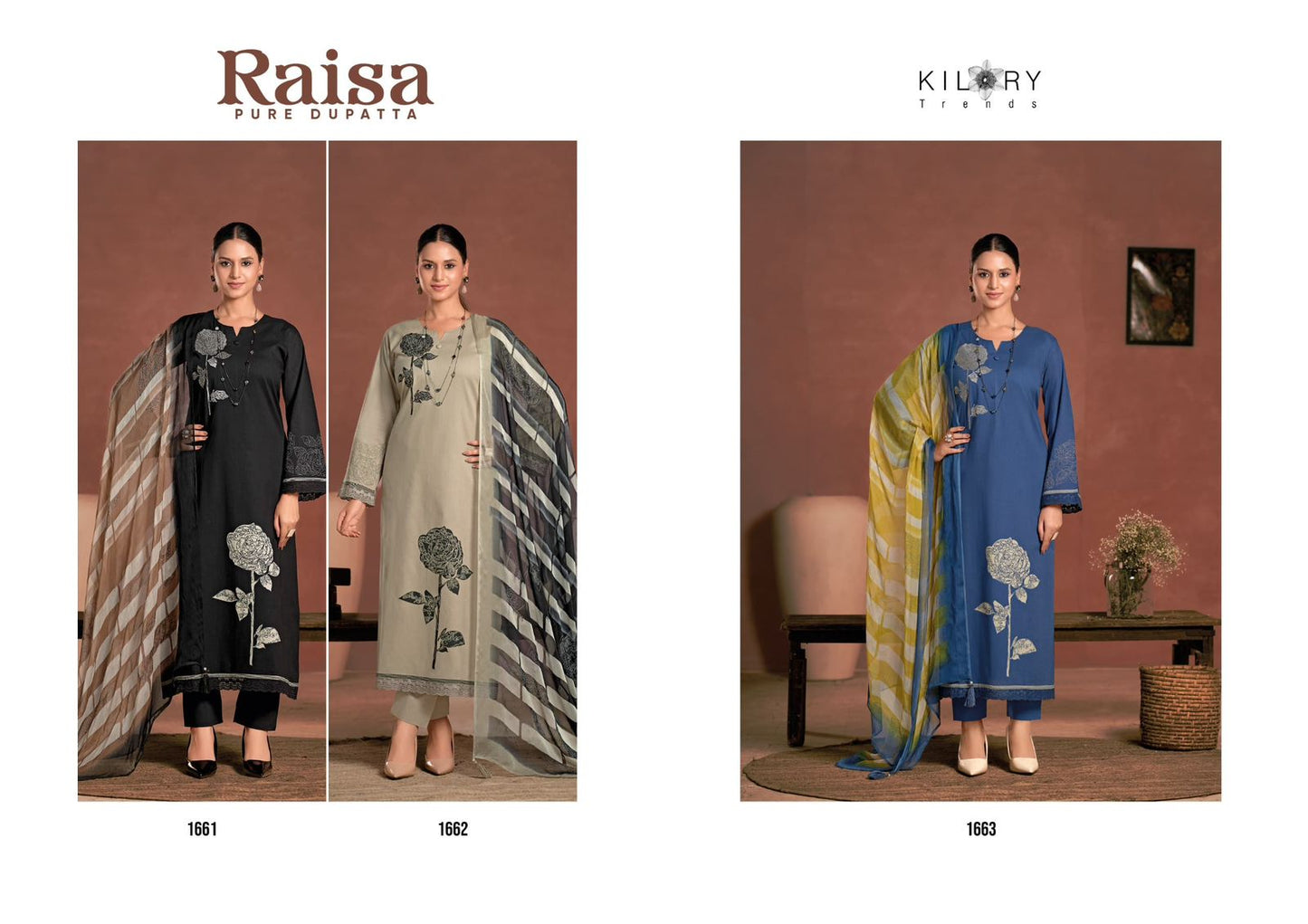 Raisa Kilory Pure Lawn Pant Style Suits Supplier Ahmedabad