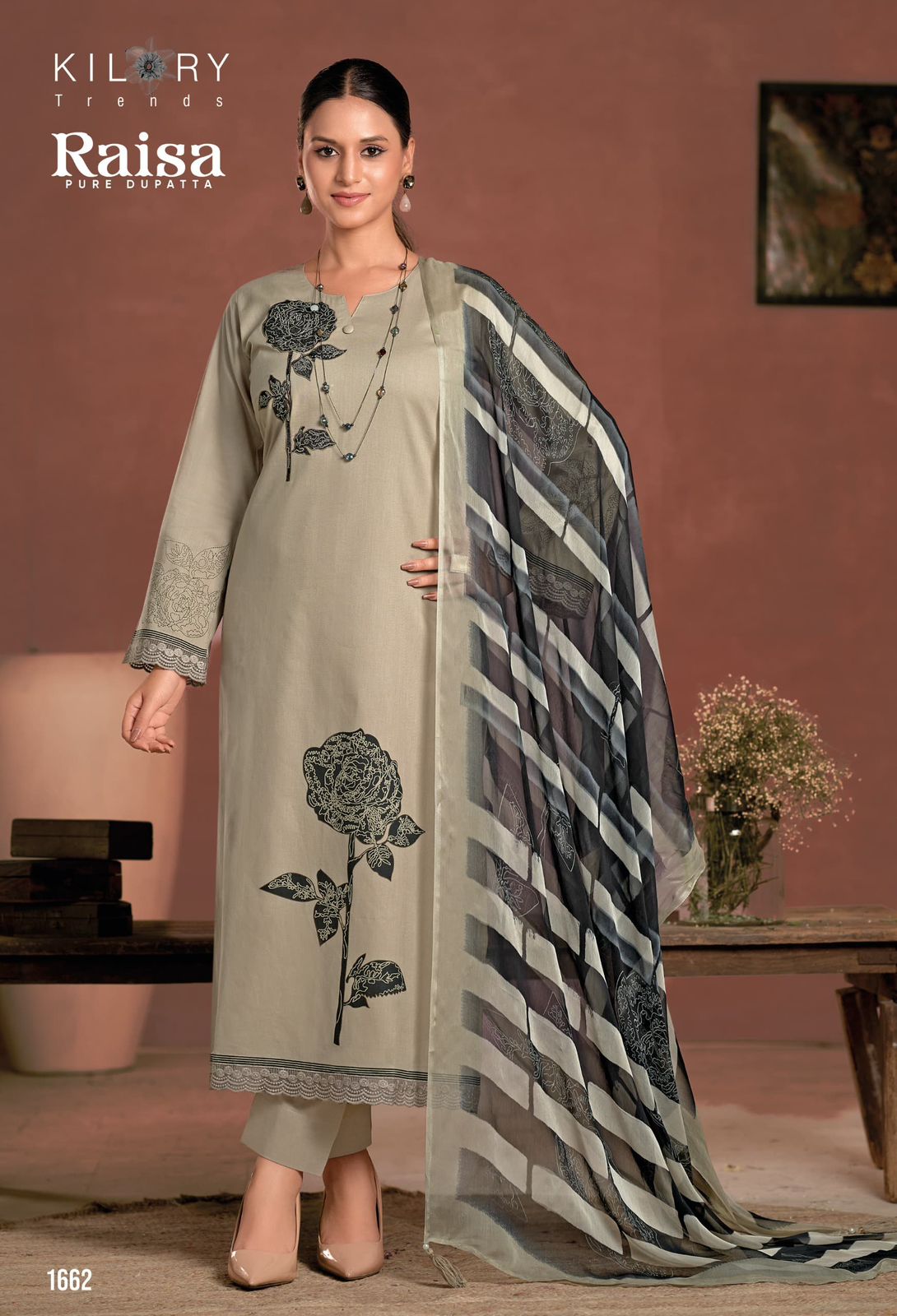 Raisa Kilory Pure Lawn Pant Style Suits Supplier Ahmedabad