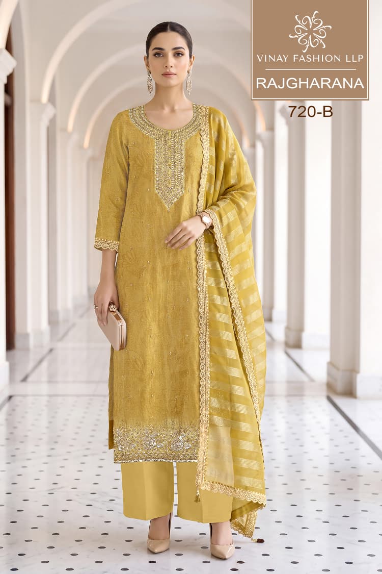 Rajgharana Vinay Fashion Llp Shimmer Silk Pant Style Suits Supplier India