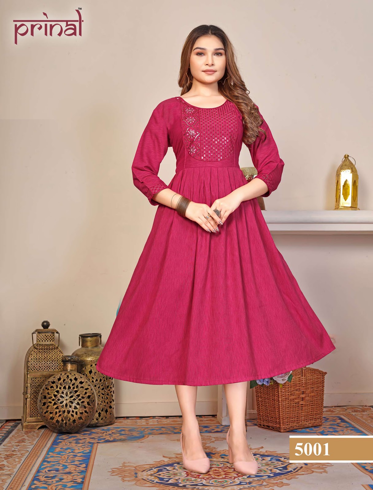 Rajvi Prinal Rayon Anarkali Kurtis Supplier