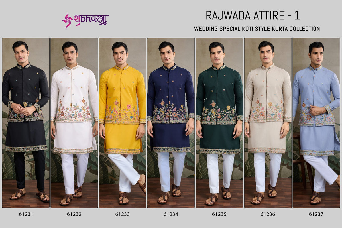 Rajwada Attires 1 With Koti Shubhvastra Cotton Mens Kurta Manufacturer Ahmedabad