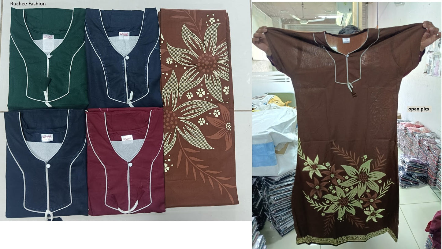 Rajwadi A-Line 0901 Ruchee Fashion Night Gowns Wholesaler Ahmedabad