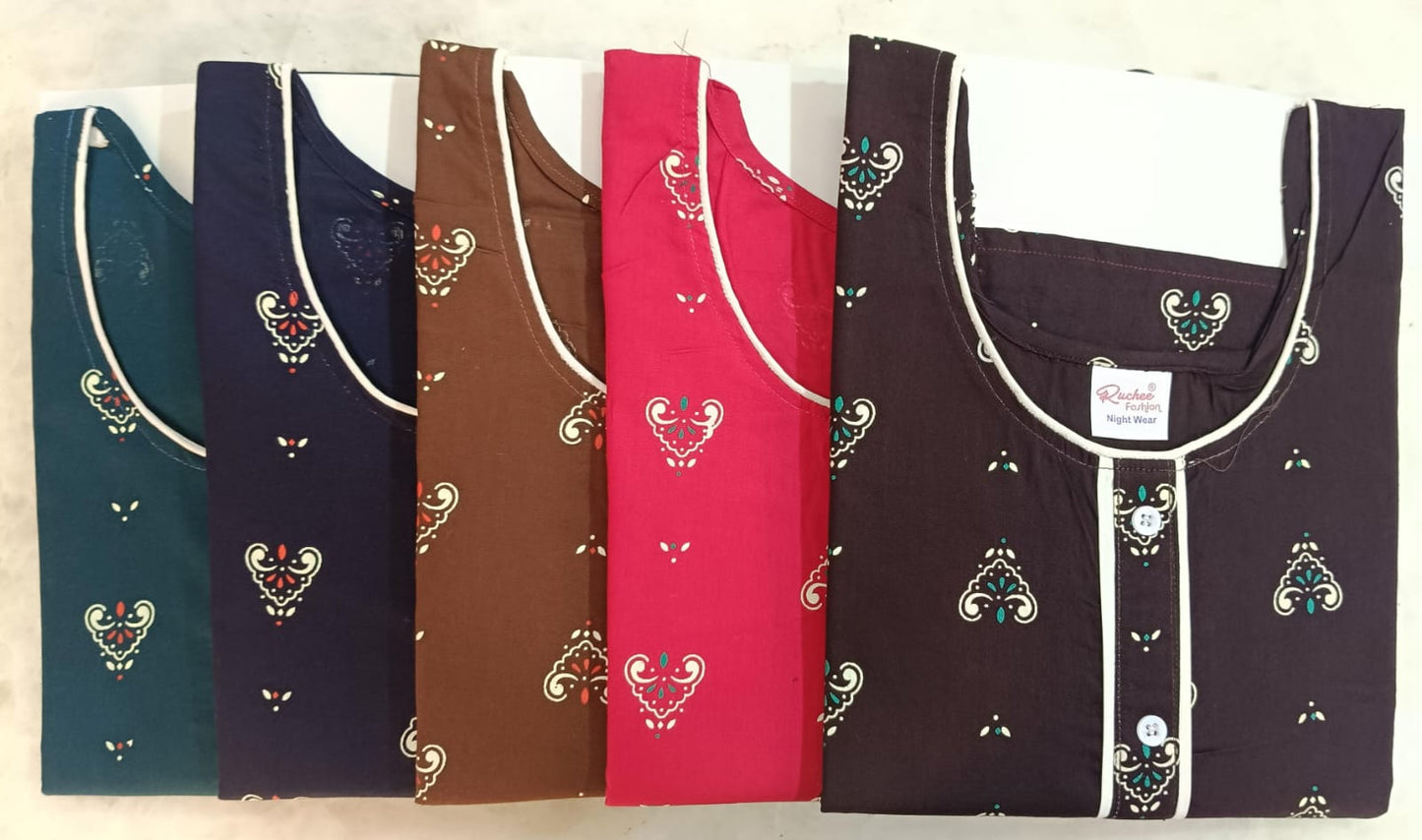 Rajwadi Cotton Ruchee Fashion Night Gowns Exporter India