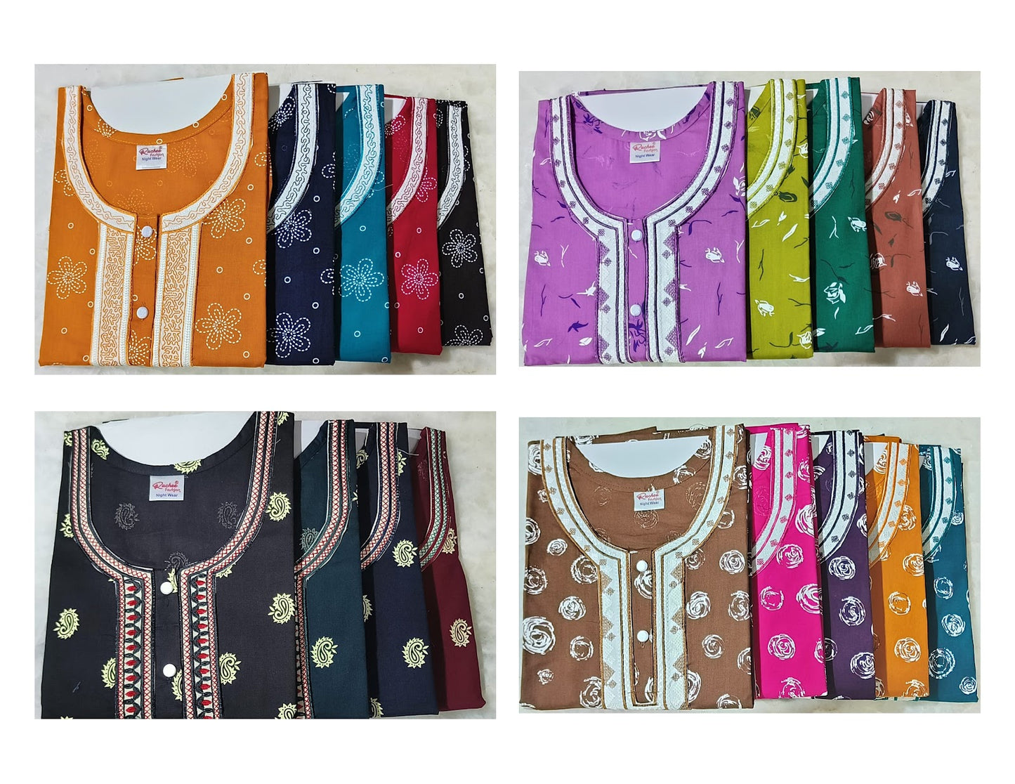 Rajwadi Pocket Ruchee Fashion Night Gowns Supplier Gujarat
